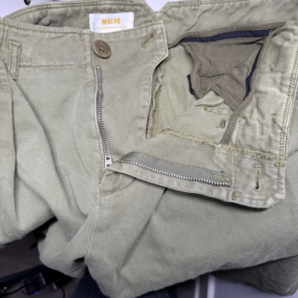 Anthropologie Maeve Green Wide Leg Cropped Pants | Utility Barrel Trouser 6 - Picture 10 of 10